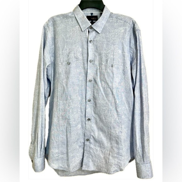 EIGHT‎ X PREMIUM Men’s Embroidered Button Down Paisley Blue Buckle Exclusive M - Picture 4 of 16
